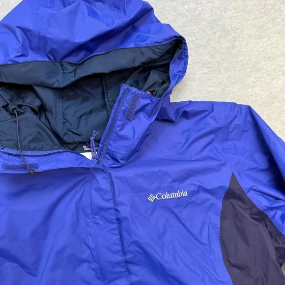 Columbia Jacket Womens XL Violet Blue Acadia II Rain Coat Omni Tech Waterproof - Picture 6 of 12
